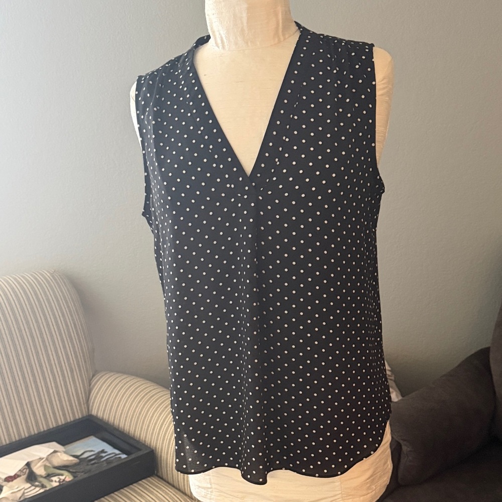 Vince Camuto Black and White Polka Dot Blouse
